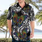 Aotearoa Takatapui Pride Hawaiian Shirt Rainbow Butterfly - Free To Love