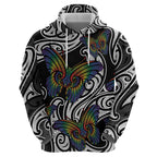 Aotearoa Takatapui Pride Hoodie Rainbow Butterfly - Free To Love