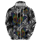 Aotearoa Takatapui Pride Hoodie Rainbow Butterfly - Free To Love