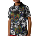 Aotearoa Takatapui Pride Kid Polo Shirt Rainbow Butterfly - Free To Love