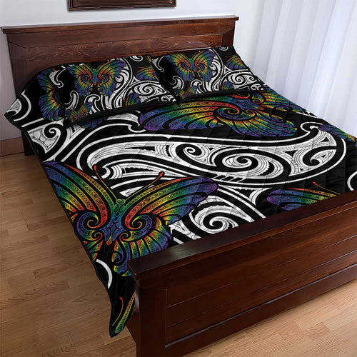 Aotearoa Takatapui Pride Quilt Bed Set Rainbow Butterfly - Free To Love