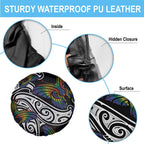 Aotearoa Takatapui Pride Spare Tire Cover Rainbow Butterfly - Free To Love