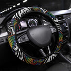 Aotearoa Takatapui Pride Steering Wheel Cover Rainbow Butterfly - Free To Love