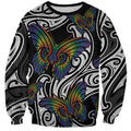 Aotearoa Takatapui Pride Sweatshirt Rainbow Butterfly - Free To Love