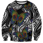 Aotearoa Takatapui Pride Sweatshirt Rainbow Butterfly - Free To Love