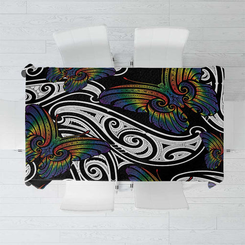 Aotearoa Takatapui Pride Tablecloth Rainbow Butterfly - Free To Love