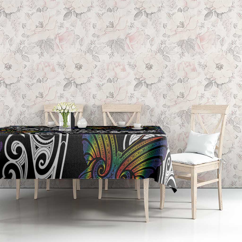 Aotearoa Takatapui Pride Tablecloth Rainbow Butterfly - Free To Love