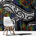 Aotearoa Takatapui Pride Window Curtain Rainbow Butterfly - Free To Love