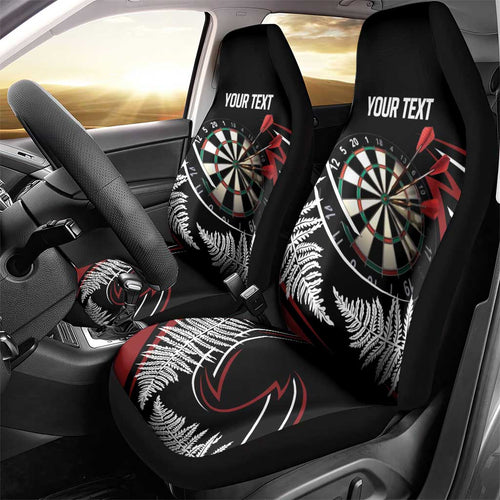 New Zealand Darts Personalised Car Seat Cover Silver Fern Dynamic