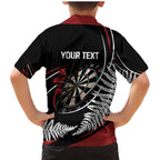 New Zealand Darts Personalised Family Matching Mermaid Dress and Hawaiian Shirt Silver Fern Dynamic