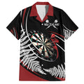 New Zealand Darts Personalised Family Matching Off Shoulder Maxi Dress and Hawaiian Shirt Silver Fern Dynamic