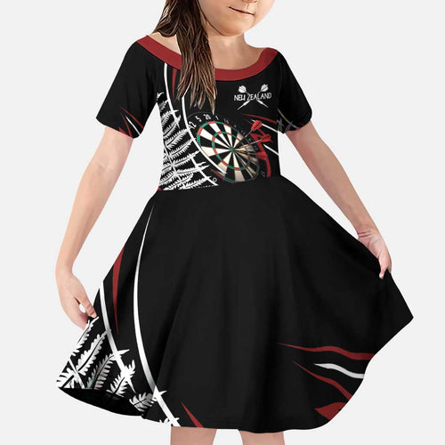 New Zealand Darts Personalised Family Matching Puletasi and Hawaiian Shirt Silver Fern Dynamic