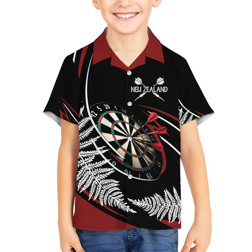 New Zealand Darts Personalised Family Matching Short Sleeve Bodycon Dress and Hawaiian Shirt Silver Fern Dynamic