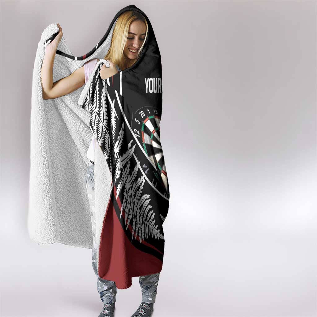 New Zealand Darts Personalised Hooded Blanket Silver Fern Dynamic