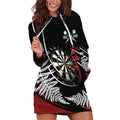 New Zealand Darts Personalised Hoodie Dress Silver Fern Dynamic