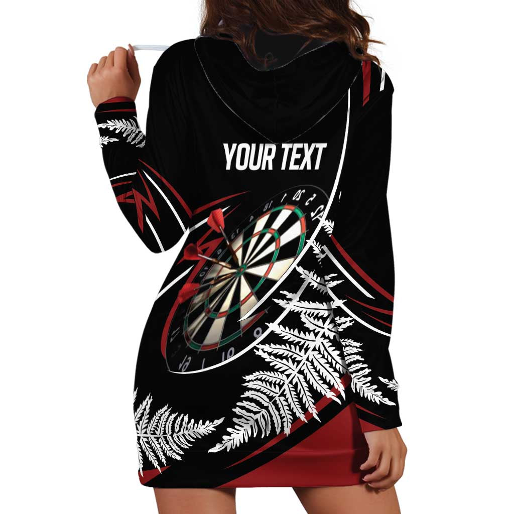 New Zealand Darts Personalised Hoodie Dress Silver Fern Dynamic