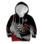 New Zealand Darts Personalised Kid Hoodie Silver Fern Dynamic