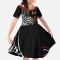 New Zealand Darts Personalised Kid Short Sleeve Dress Silver Fern Dynamic