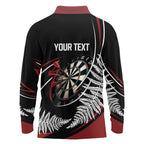 New Zealand Darts Personalised Long Sleeve Polo Shirt Silver Fern Dynamic