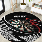 New Zealand Darts Personalised Round Carpet Silver Fern Dynamic