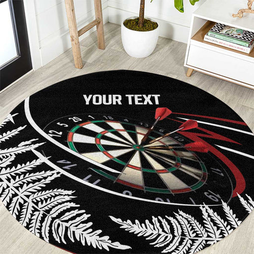 New Zealand Darts Personalised Round Carpet Silver Fern Dynamic
