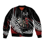 New Zealand Darts Personalised Sleeve Zip Bomber Jacket Silver Fern Dynamic
