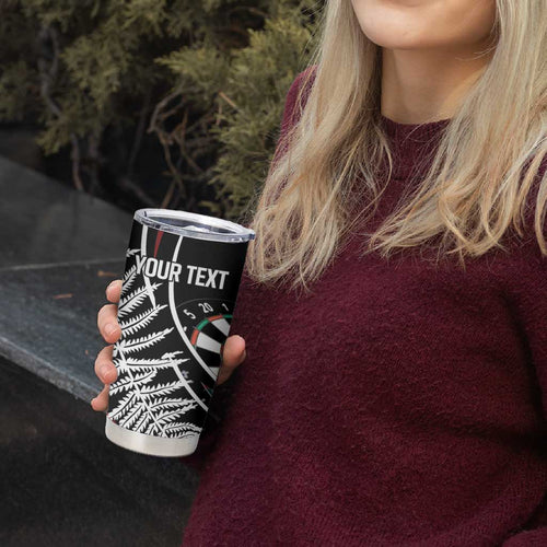 New Zealand Darts Personalised Tumbler Cup Silver Fern Dynamic