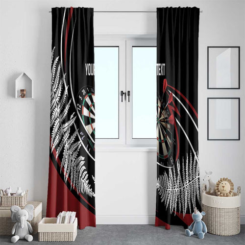 New Zealand Darts Personalised Window Curtain Silver Fern Dynamic