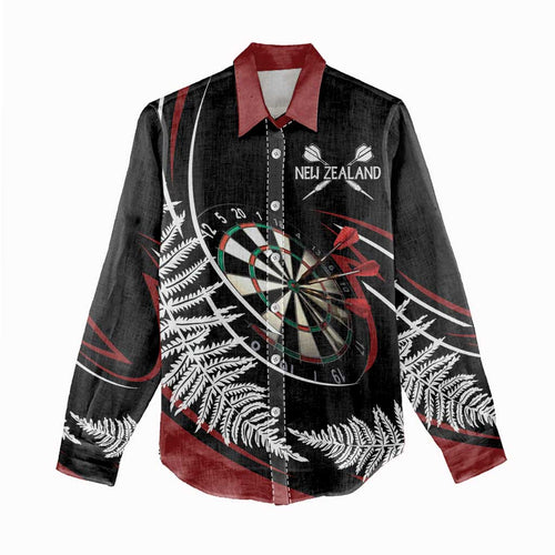New Zealand Darts Personalised Women Casual Shirt Silver Fern Dynamic