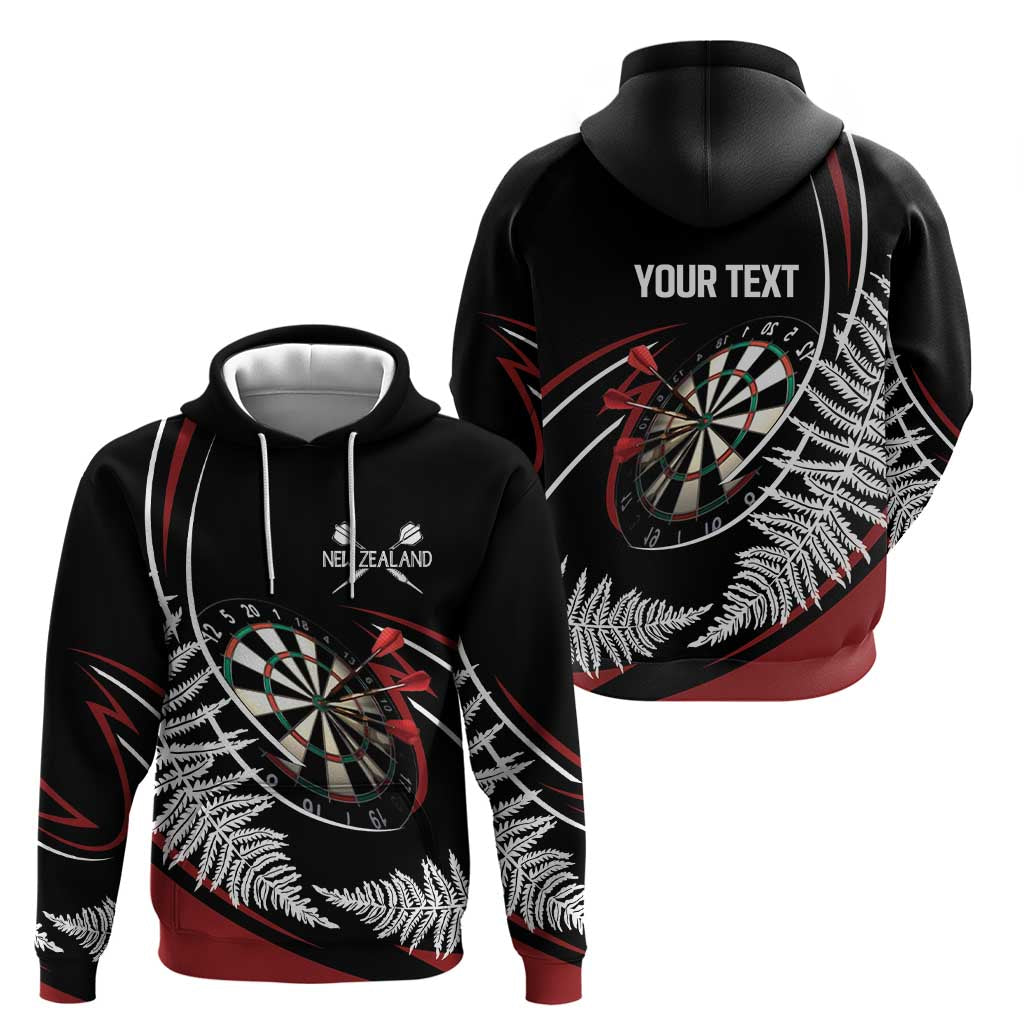 New Zealand Darts Personalised Zip Hoodie Silver Fern Dynamic