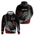 New Zealand Darts Personalised Zip Hoodie Silver Fern Dynamic