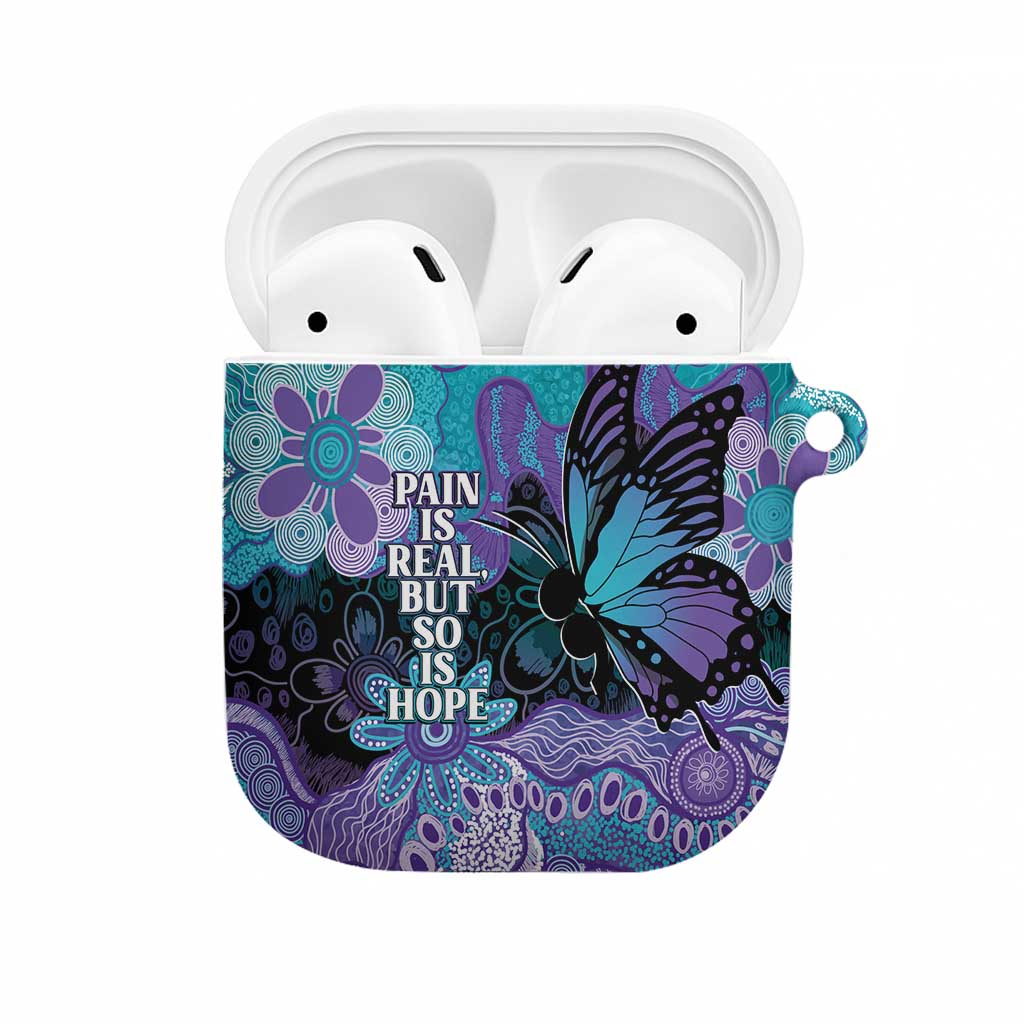 Australia Indigenous Teal Purple Contemporary Aboriginal Art AirPods Case Hope Is Real
