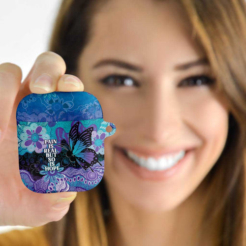 Australia Indigenous Teal Purple Contemporary Aboriginal Art AirPods Case Hope Is Real