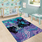Australia Indigenous Teal Purple Contemporary Aboriginal Art Area Rug Hope Is Real