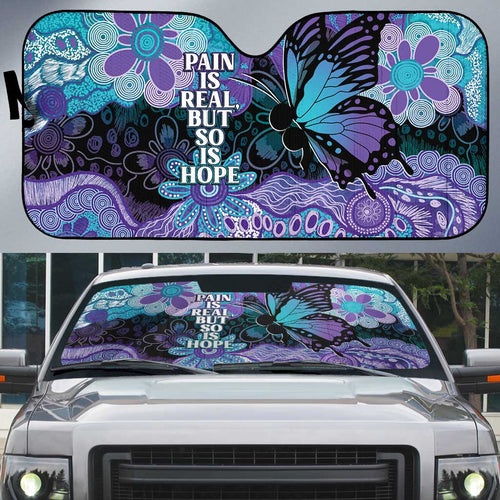 Australia Indigenous Teal Purple Contemporary Aboriginal Art Auto Sun Shade Hope Is Real