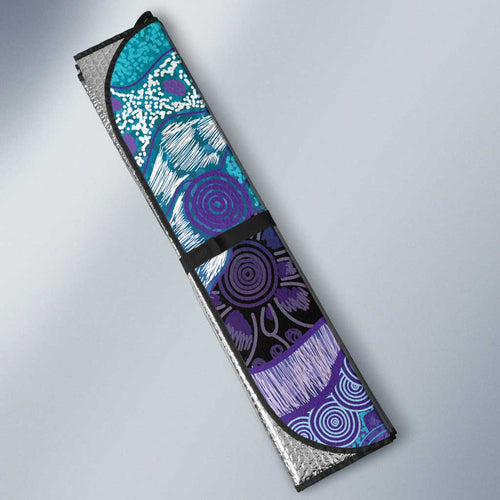 Australia Indigenous Teal Purple Contemporary Aboriginal Art Auto Sun Shade Hope Is Real