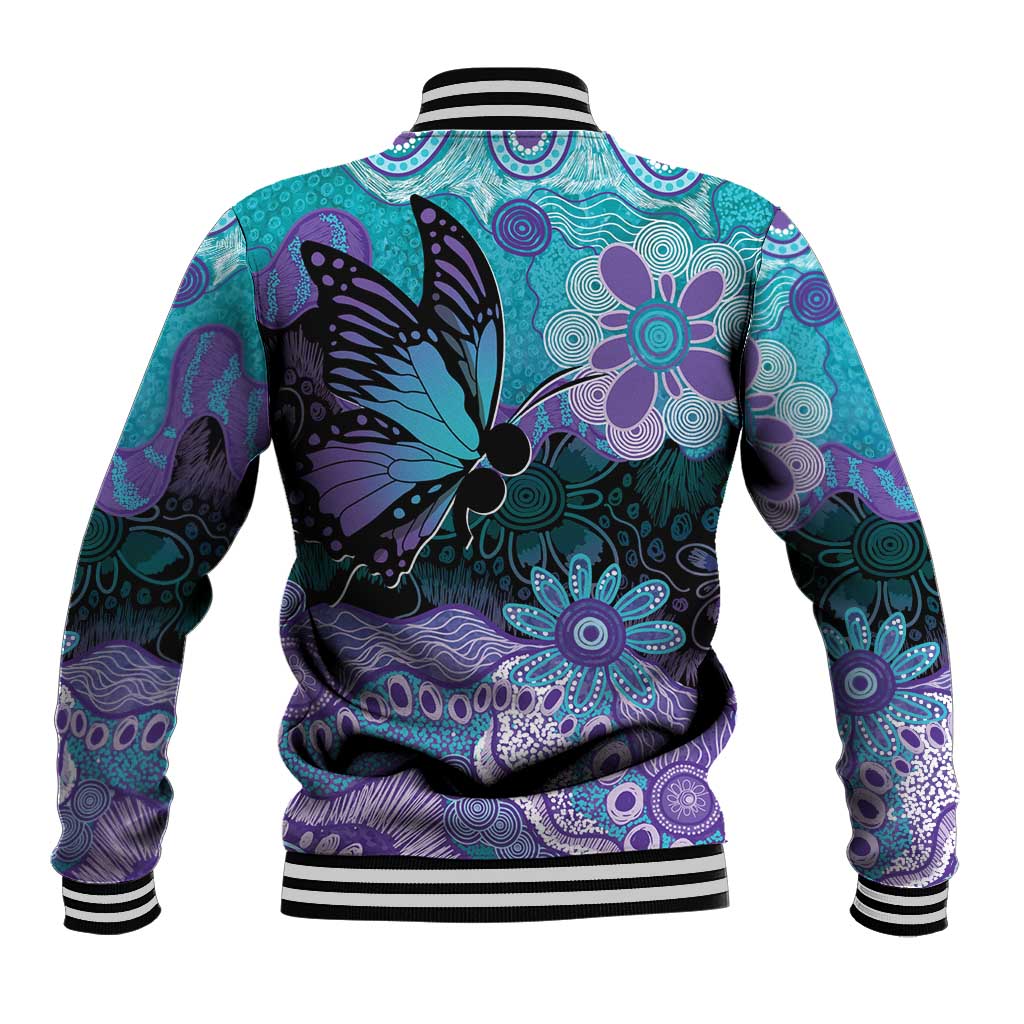 Australia Indigenous Teal Purple Contemporary Aboriginal Art Baseball Jacket Hope Is Real
