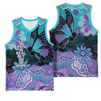 Australia Indigenous Teal Purple Contemporary Aboriginal Art Basketball Jersey Hope Is Real