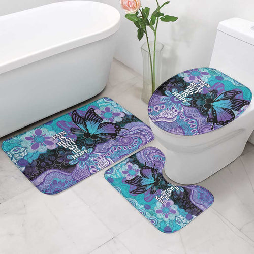 Australia Indigenous Teal Purple Contemporary Aboriginal Art Bathroom Set Hope Is Real