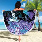 Australia Indigenous Teal Purple Contemporary Aboriginal Art Beach Blanket Hope Is Real