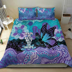 Australia Indigenous Teal Purple Contemporary Aboriginal Art Bedding Set Hope Is Real
