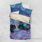 Australia Indigenous Teal Purple Contemporary Aboriginal Art Bedding Set Hope Is Real