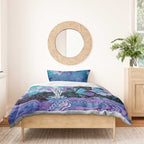 Australia Indigenous Teal Purple Contemporary Aboriginal Art Bedding Set Hope Is Real