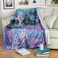 Australia Indigenous Teal Purple Contemporary Aboriginal Art Blanket Hope Is Real