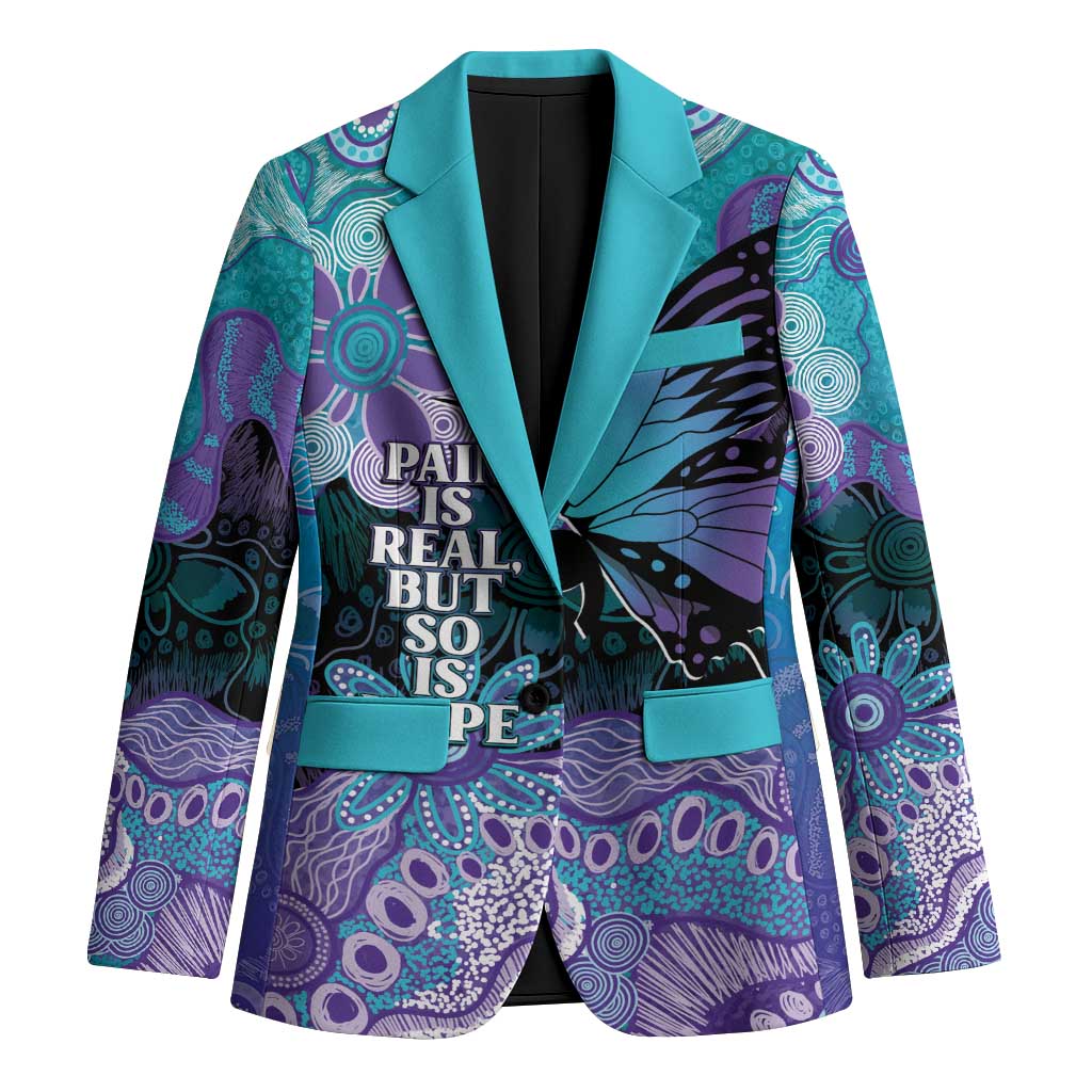 Australia Indigenous Teal Purple Contemporary Aboriginal Art Blazer Hope Is Real
