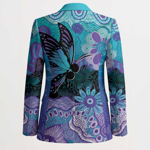 Australia Indigenous Teal Purple Contemporary Aboriginal Art Blazer Hope Is Real