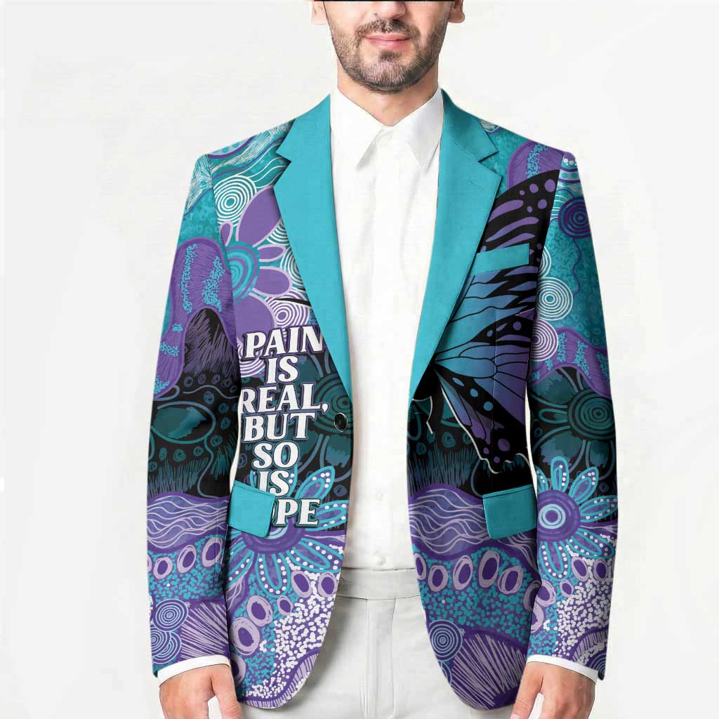 Australia Indigenous Teal Purple Contemporary Aboriginal Art Blazer Hope Is Real