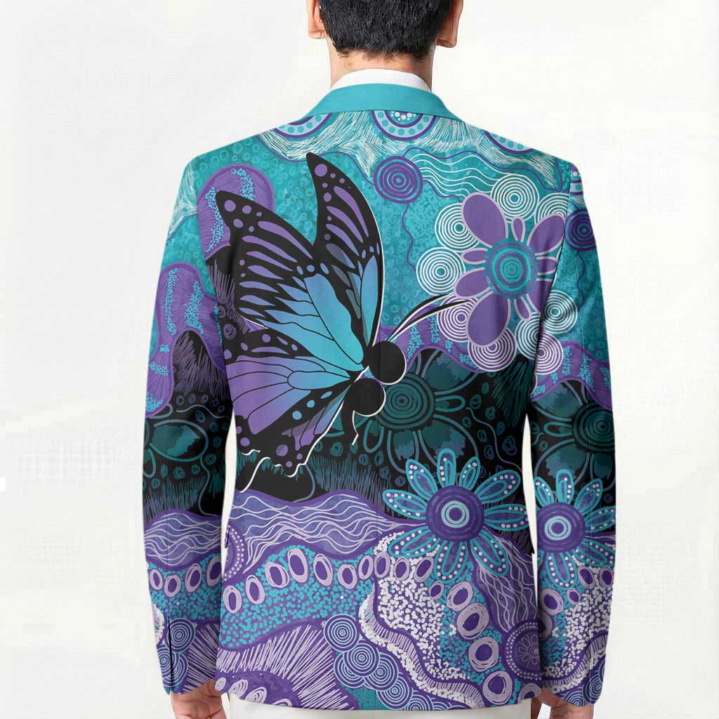 Australia Indigenous Teal Purple Contemporary Aboriginal Art Blazer Hope Is Real
