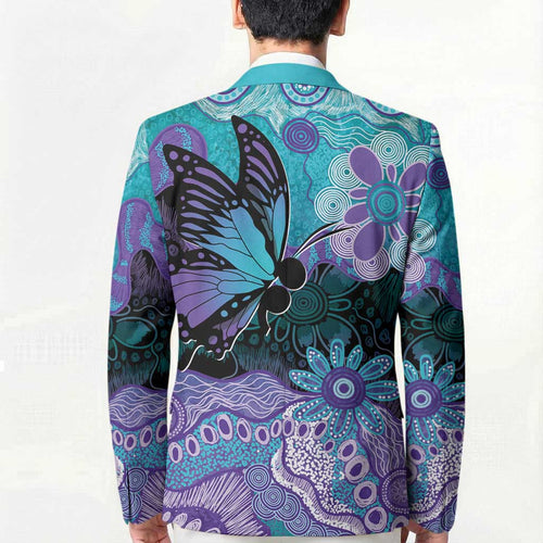 Australia Indigenous Teal Purple Contemporary Aboriginal Art Blazer Hope Is Real