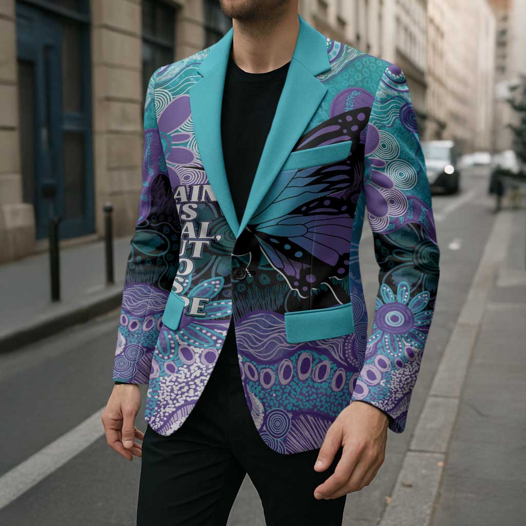 Australia Indigenous Teal Purple Contemporary Aboriginal Art Blazer Hope Is Real